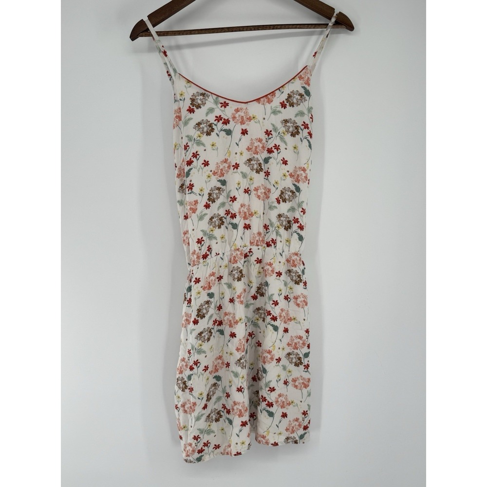 Promod Boutique Francaise Floral White Multicolor Spring‎ Dress Tie Back